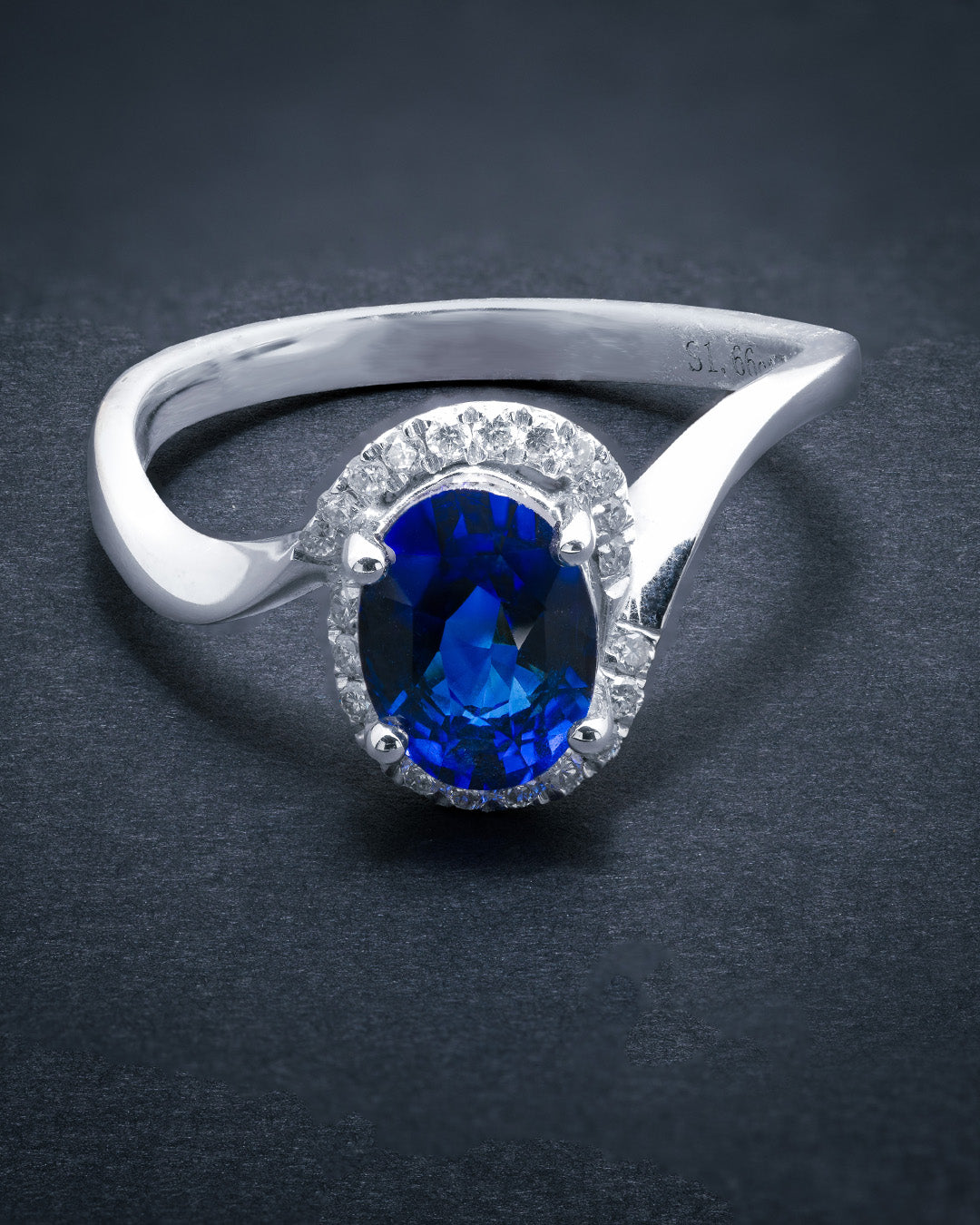 Blue Sapphire 1.66 Diamond 0.125