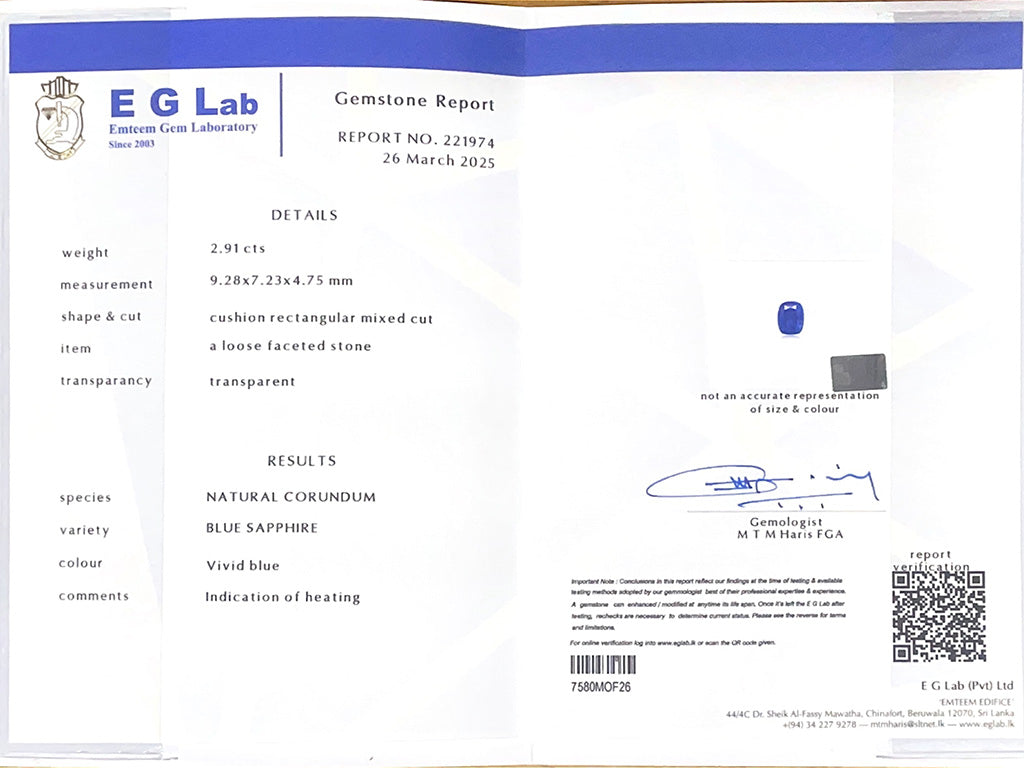 Blue Sapphire - Heated 2.91