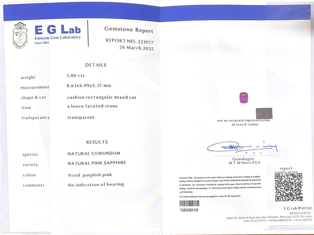 Violet Sapphire Heated 3.06
