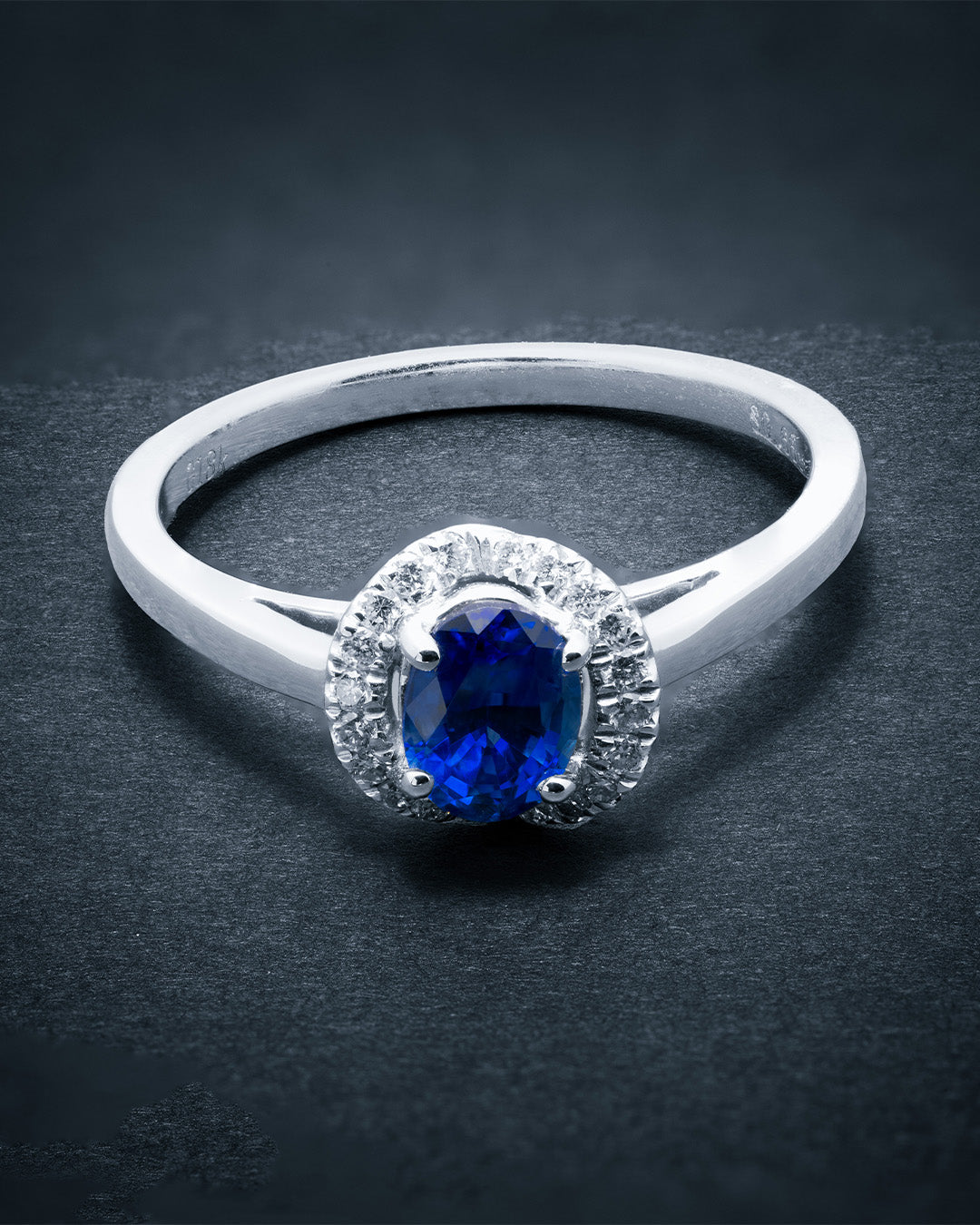 Blue Sapphire 0.66 Diamond 0.114