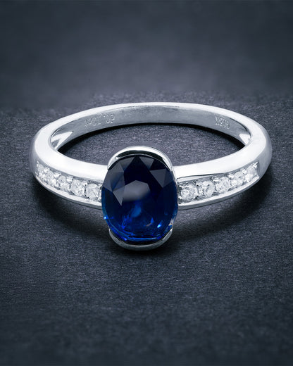 Blue Sapphire 1.62 Diamond 0.120