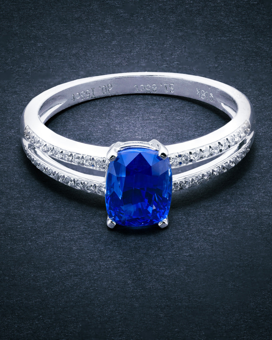 Blue Sapphire 1.85 Diamond 0.153