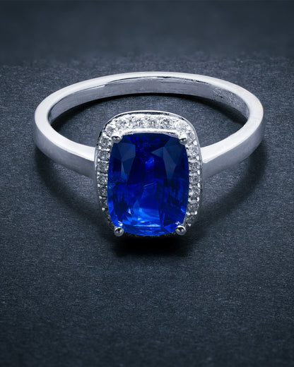 Blue Sapphire 2.19 Diamond 0.126