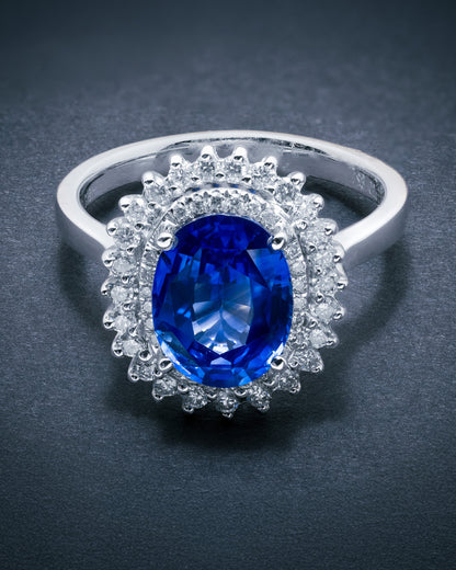 Blue Sapphire 3.02 Diamond 0.425