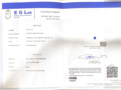 Blue Sapphire - Heated 1.47