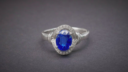 Blue Sapphire 2.16 Diamond 0.108