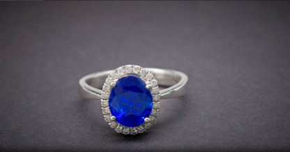 Blue Sapphire 2.63 Diamond 0.188