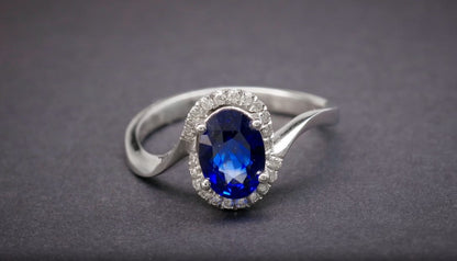Blue Sapphire 1.66 Diamond 0.125