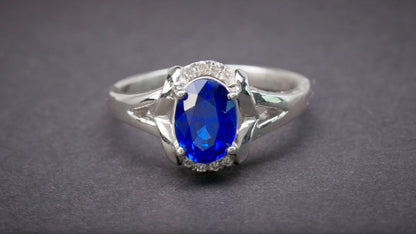 Blue Sapphire 1.54 Diamond 0.047