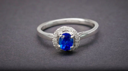 Blue Sapphire 0.66 Diamond 0.114