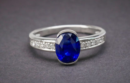 Blue Sapphire 1.62 Diamond 0.120