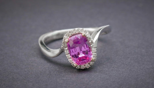 Pink Sapphire 1.72 Diamond 0.129