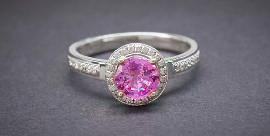 Pink Sapphire 1.19 Diamond 0.178
